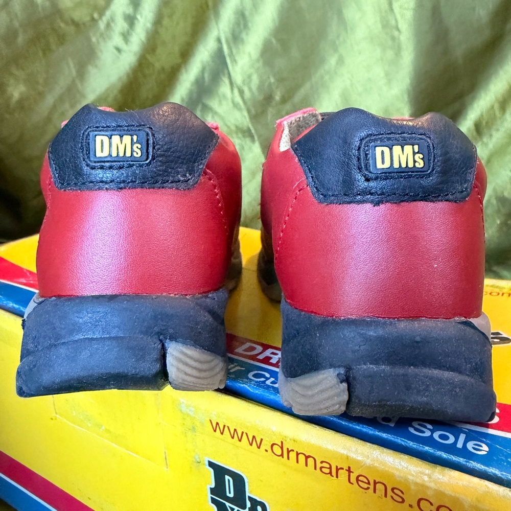 VINTAGE Dr. Martens Gripper 1 Red Leather Chunky Platform Sneakers Toddler 8 NIB - Picture 3 of 7